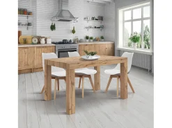 Mesa de madera, efecto roble, ext.120x80-200x80cm - BAROLO