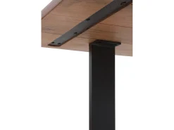 Mesa de madera maciza de acacia 160x90 con patas metálicas negras