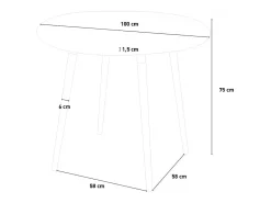 Mesa de madera redonda diseño madera 100cm cocina bar restaurante Moss - Blanco