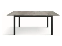 Mesa de madera,gris hormigón, base antracita, 160x90-210x90cm largo - TROPEA