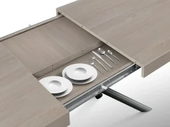 Mesa de madera,olmo perla, base antracita, ext.160x90-240x90cm - CARRARA