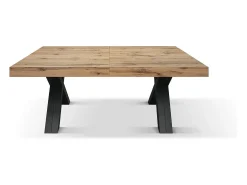 Mesa de roble rústico,madera antracita patas X 180x90-480x90cm - GALLIPOLI