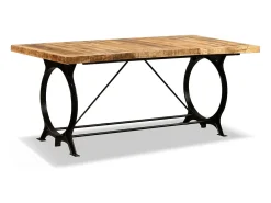 Mesa de salón comedor de madera maciza de mango rugosa 180 cm