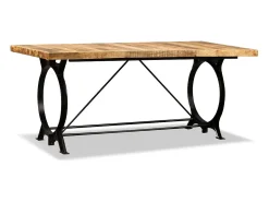 Mesa de salón comedor de madera maciza de mango rugosa 180 cm