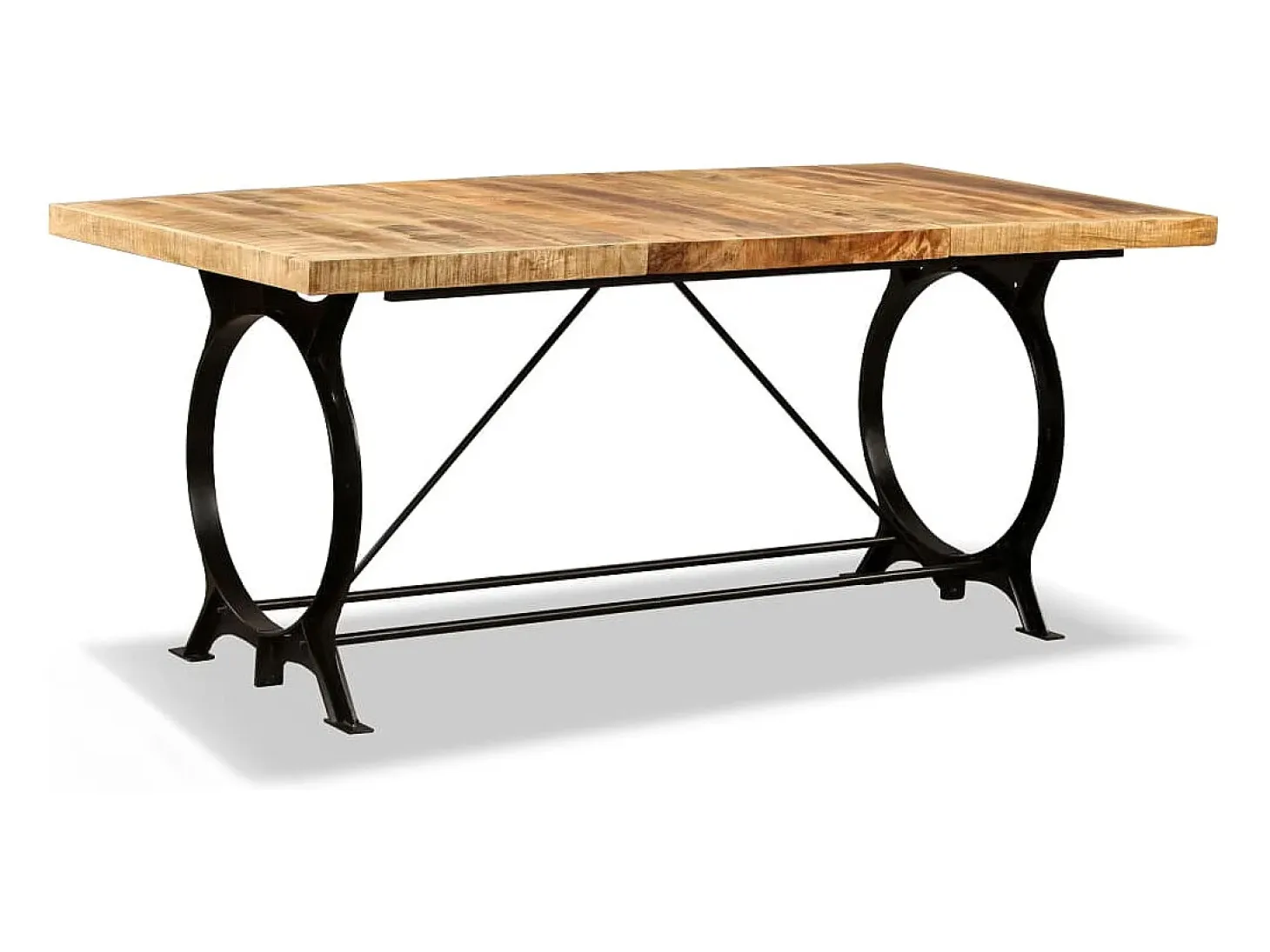 Mesa de salón comedor de madera maciza de mango rugosa 180 cm