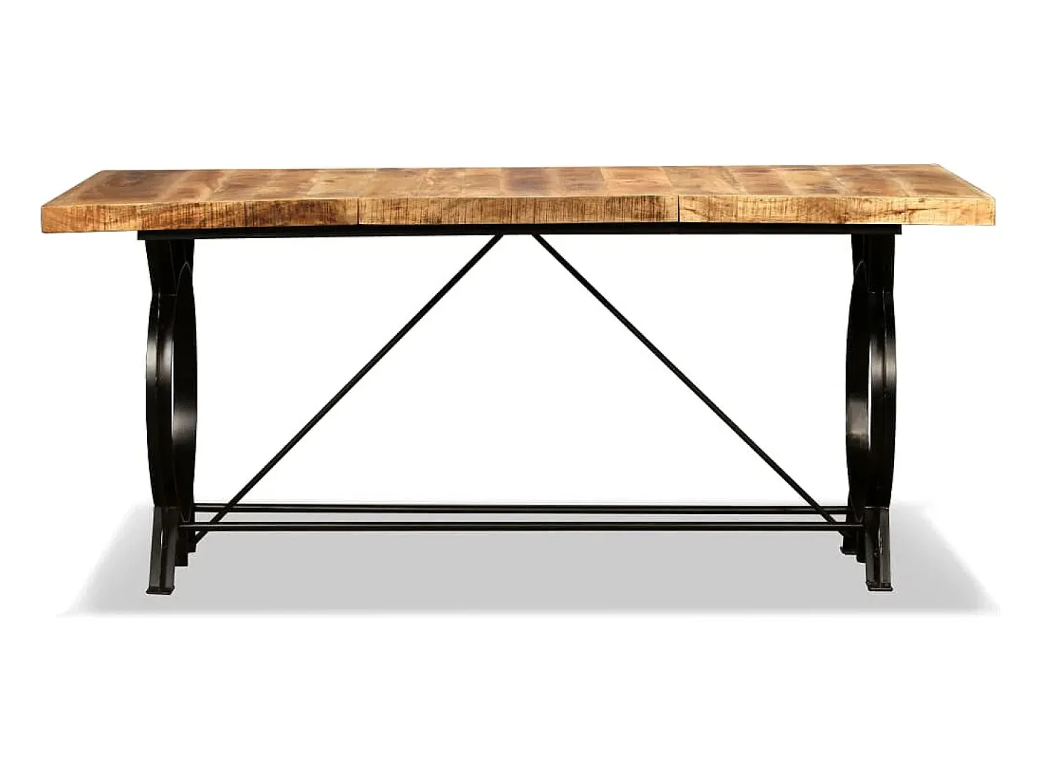 Mesa de salón comedor de madera maciza de mango rugosa 180 cm