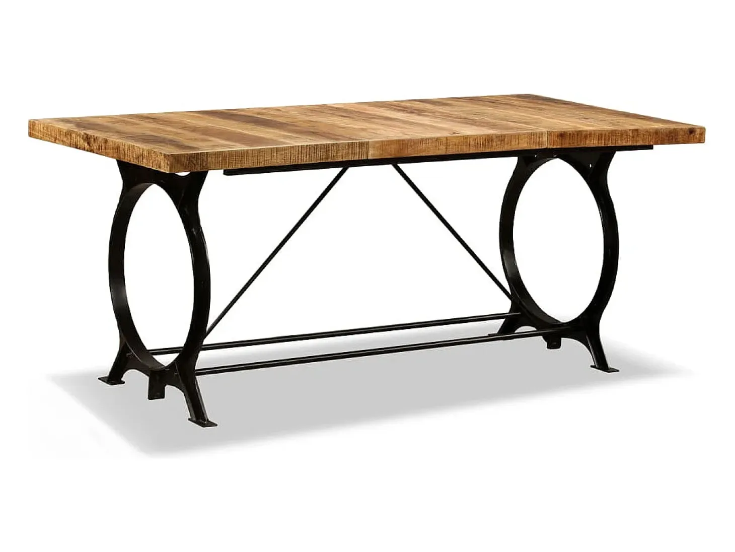 Mesa de salón comedor de madera maciza de mango rugosa 180 cm
