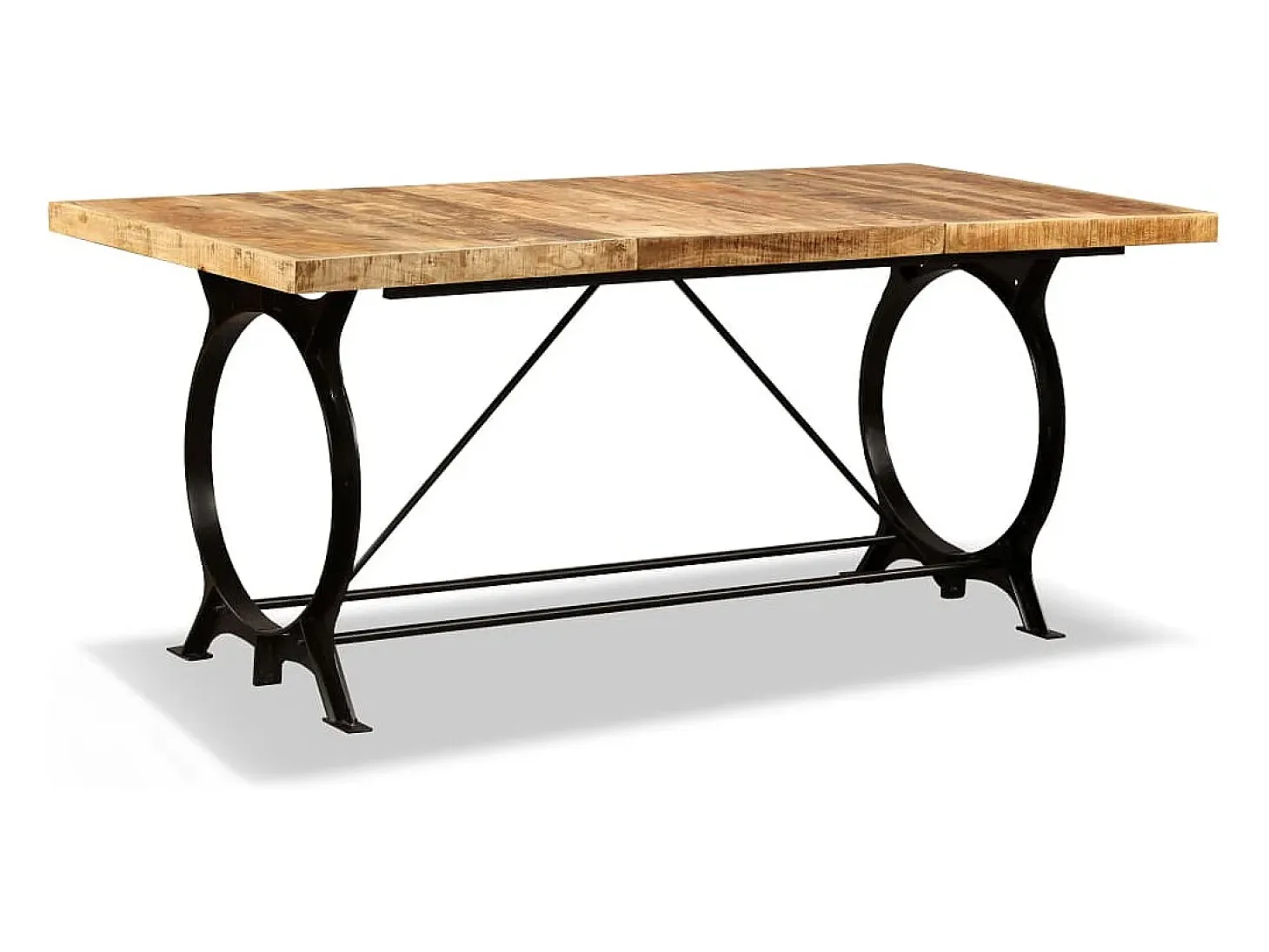 Mesa de salón comedor de madera maciza de mango rugosa 180 cm
