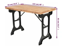 Mesa de salón comedor en madera maciza de abeto 122x65x82 cm