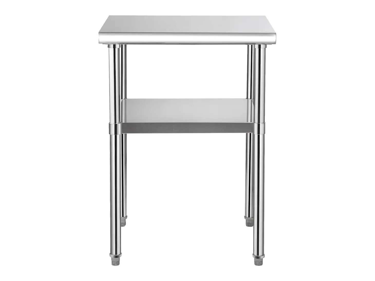 Mesa de Trabajo de Acero Inoxidable SucceBuy, 61 x 61 x 85 cm, Mesa de Preparación de Alimentos Comercial con Ruedas