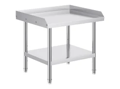 Mesa de Trabajo de Acero Inoxidable SucceBuy, 610 x 711 x 660 mm, Mesa de Preparación de Alimentos Comercial para Restaurante