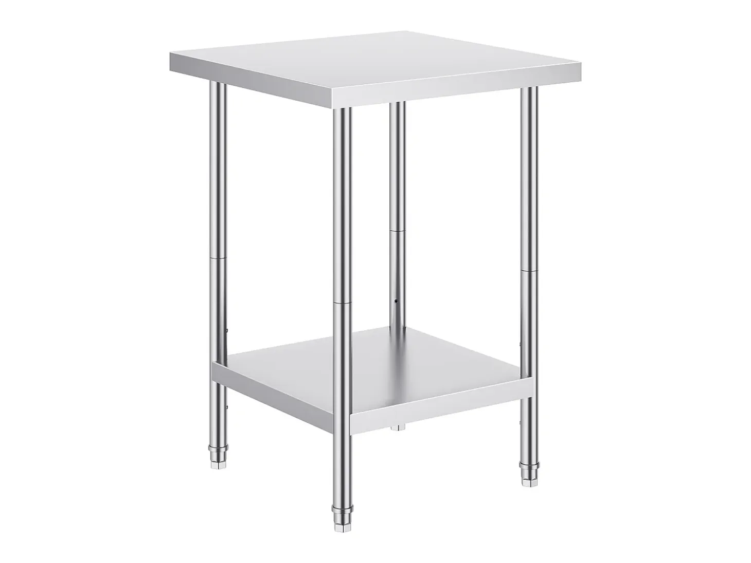 Mesa de Trabajo de Cocina SucceBuy 60.96x60.96x86.36 cm, Poste de Trabajo Alimentario Comercial