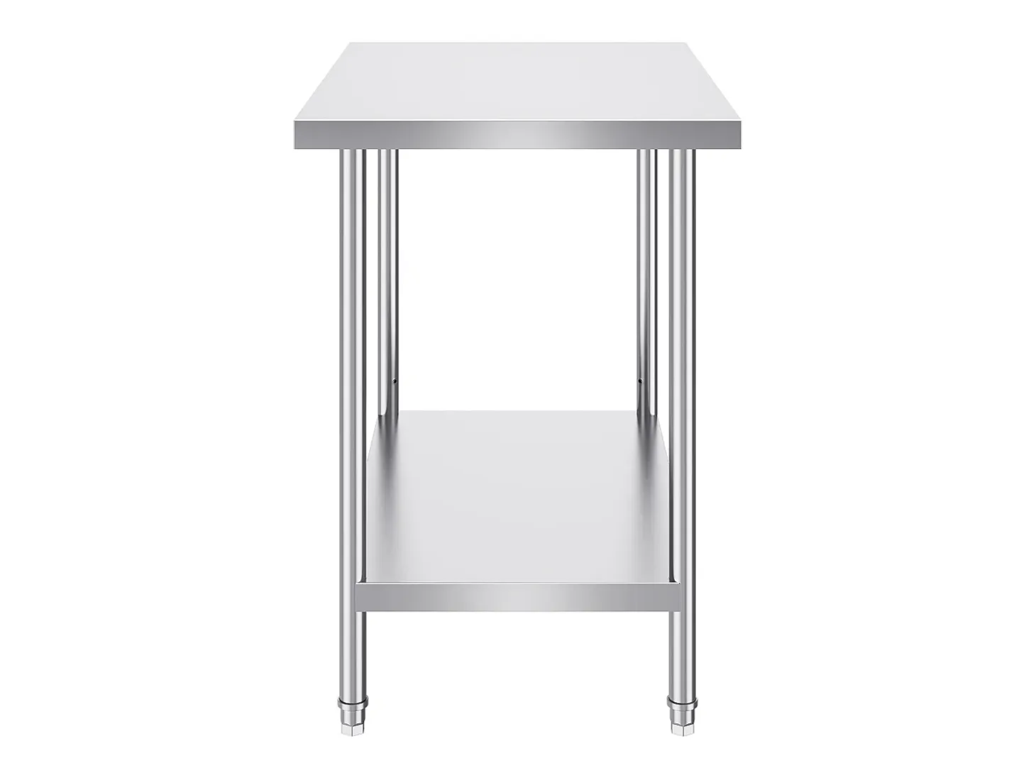 Mesa de Trabajo de Cocina SucceBuy 60.96x91.44x86.36 cm, Mesa de Preparación de Trabajo en Acero Inoxidable