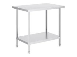 Mesa de Trabajo de Cocina SucceBuy 60.96x91.44x86.36 cm, Mesa de Preparación de Trabajo en Acero Inoxidable