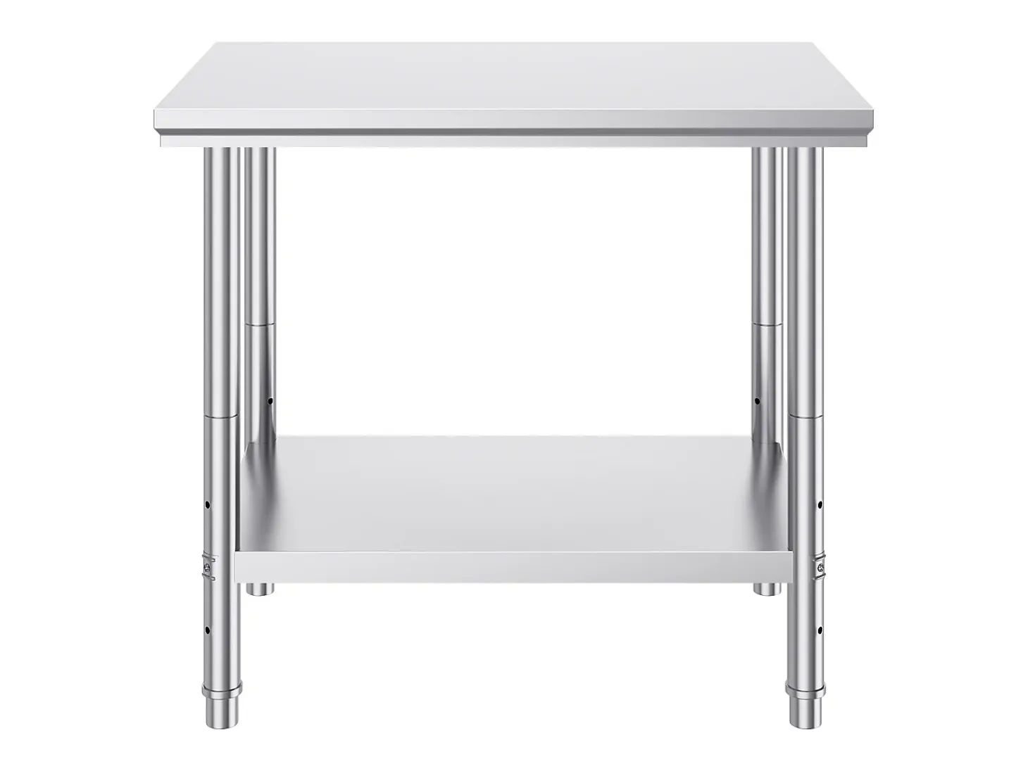 Mesa de Trabajo en Acero Inoxidable 60x90x80 cm, 2 Pisos, para Preparación de Cocina de Alimentos y Comidas, Hoteles, Oficinas, Hospitales