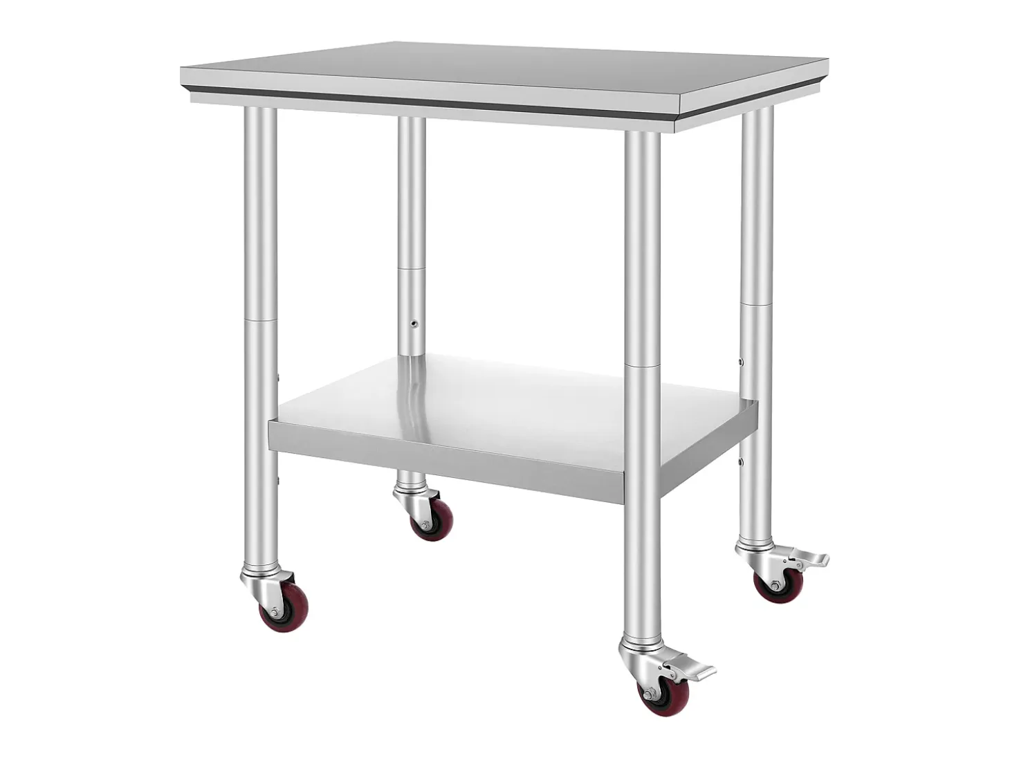 Mesa de Trabajo SucceBuy Mesa de Trabajo de Acero Inoxidable de 30 x 24 Pulgadas, Mesa de Preparación Comercial con 4 Ruedas