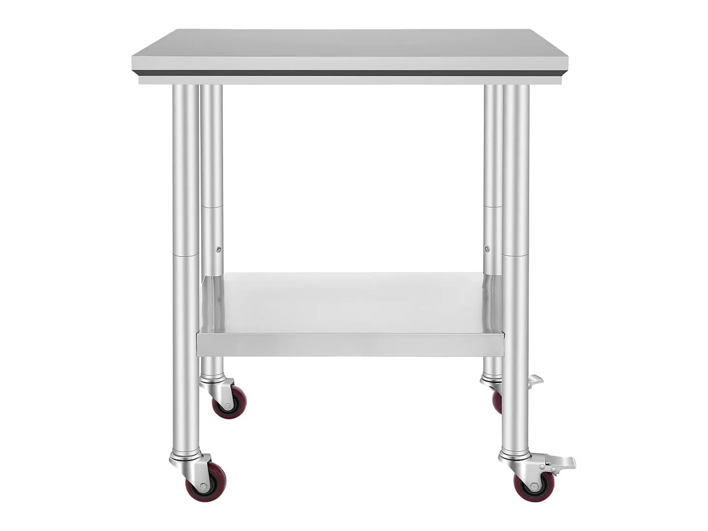 Mesa de Trabajo SucceBuy Mesa de Trabajo de Acero Inoxidable de 30 x 24 Pulgadas, Mesa de Preparación Comercial con 4 Ruedas