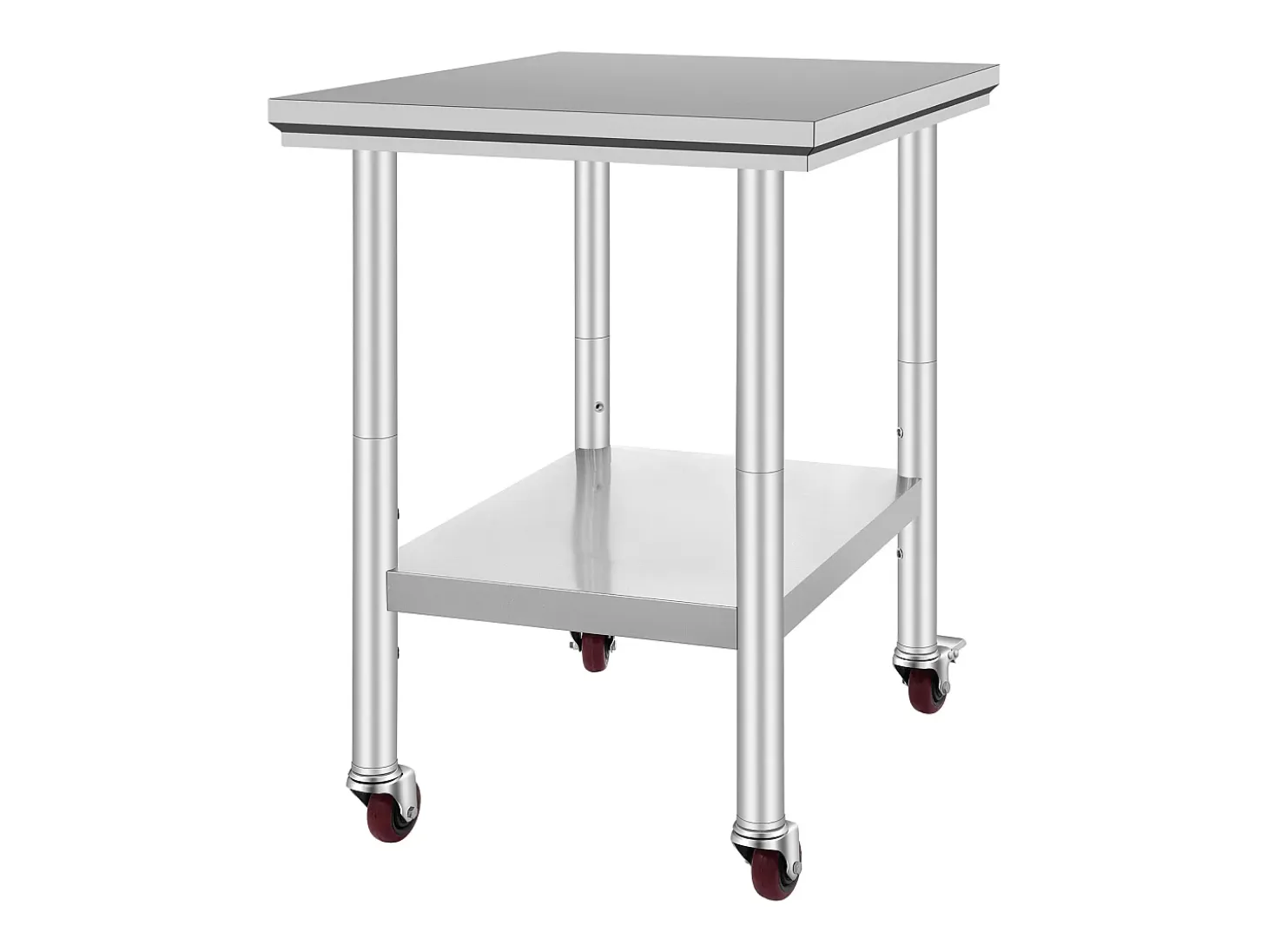 Mesa de Trabajo SucceBuy Mesa de Trabajo de Acero Inoxidable de 30 x 24 Pulgadas, Mesa de Preparación Comercial con 4 Ruedas