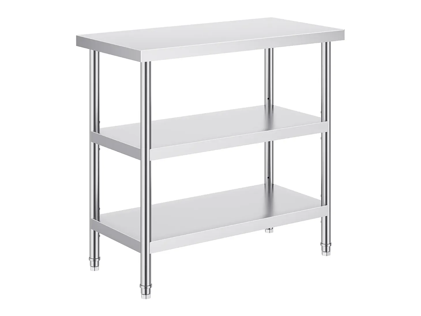 Mesa de Trabajo SucceBuy Mesa de Preparación de Alimentos de Acero Inoxidable de 45.7 x 91.4 cm, Mesa de Trabajo Comercial
