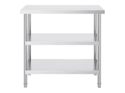 Mesa de Trabajo SucceBuy Mesa de Preparación de Alimentos de Acero Inoxidable de 45.7 x 91.4 cm, Mesa de Trabajo Comercial