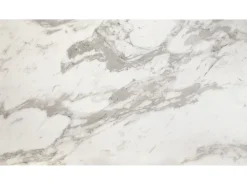 Mesa de vitrocerámica efecto mármol, metal blanco, extensible 160x90 - BEVERLY HILLS