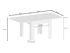 Mesa diseño extensible en forma de libro 90-180 x 90 cm comedor Jesi Style