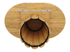 Mesa extensible 118-158 x 118 cm para 6 personas - Natural claro