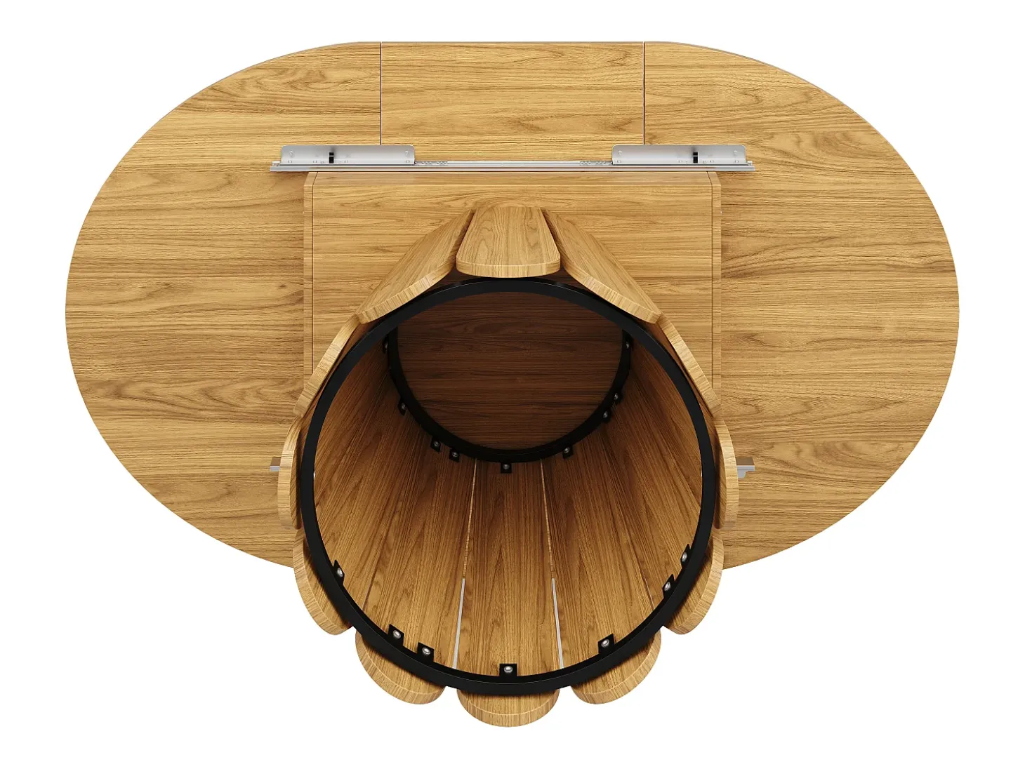 Mesa extensible 118-158 x 118 cm para 6 personas - Natural claro