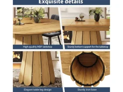 Mesa extensible 118-158 x 118 cm para 6 personas - Natural claro