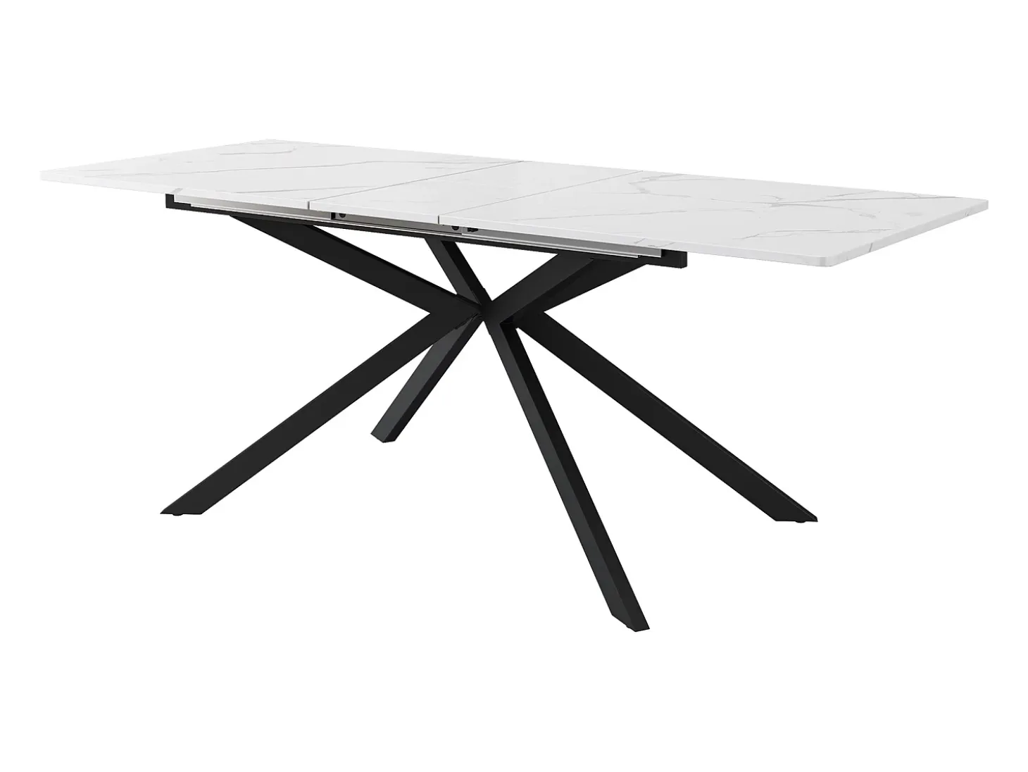 Mesa extensible blanca 150(180)x70cm - Tapa efecto mármol