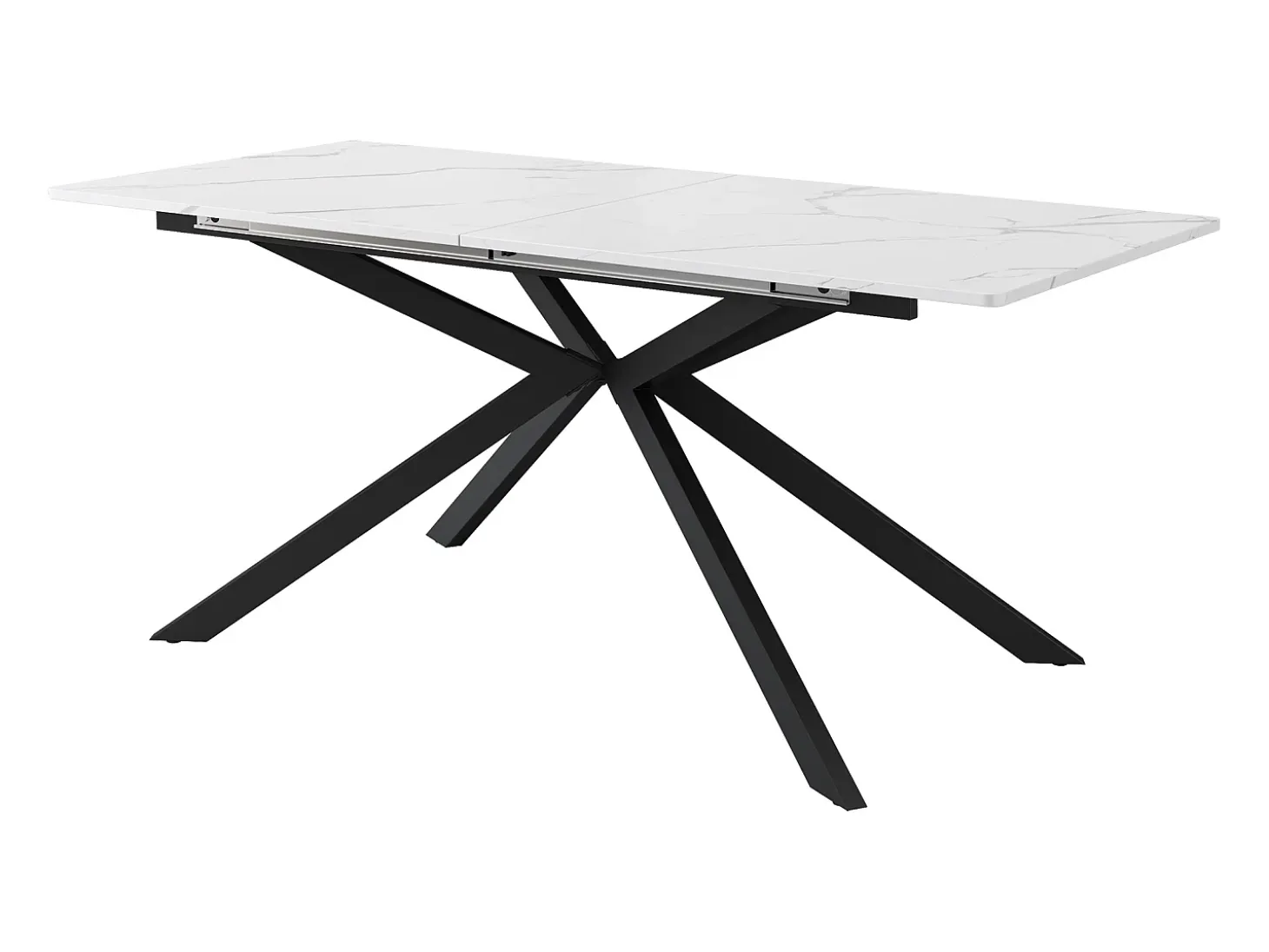 Mesa extensible blanca 150(180)x70cm - Tapa efecto mármol