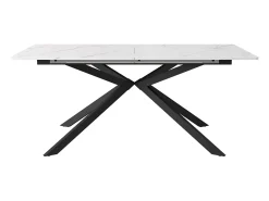 Mesa extensible blanca 150(180)x70cm - Tapa efecto mármol