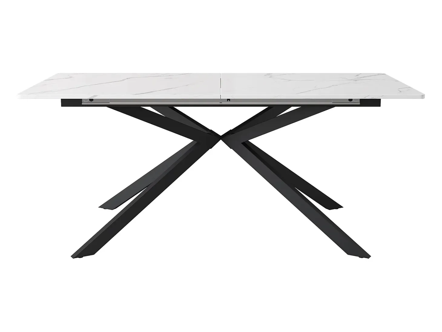 Mesa extensible blanca 150(180)x70cm - Tapa efecto mármol