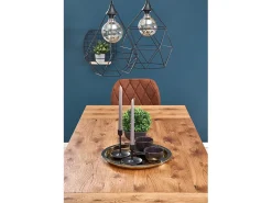 Mesa extensible chapada roble patas acero negro 126/206×80 cm
