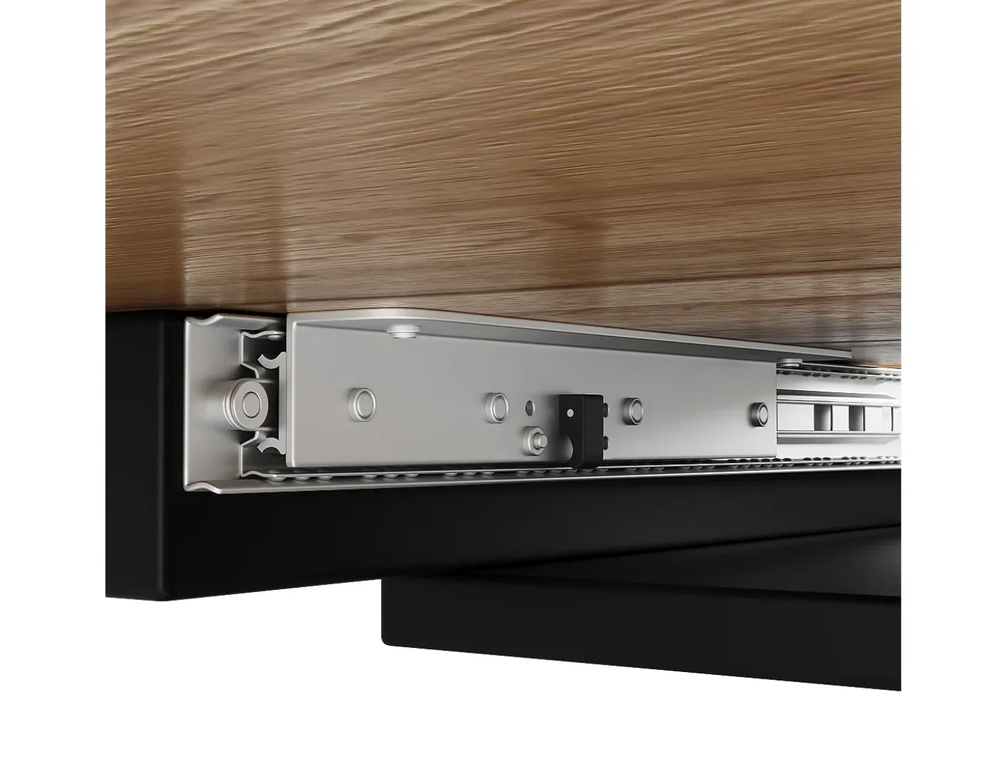 Mesa extensible (118-157×70×75cm), mesa de comedor, MDF y metal, negra y madera (118-157×70×75 cm)
