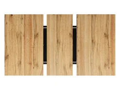 Mesa extensible (118-157×70×75cm), mesa de comedor, MDF y metal, negra y madera (118-157×70×75 cm)