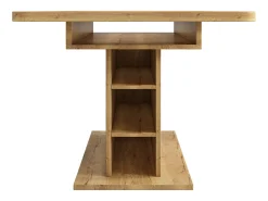Mesa extensible con espacio de almacenaje, 110/130x70x75 cm, mesa multifuncional de metal y aglomerado, color natural (L110/130xP70xH75cm)