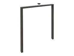 Mesa extensible con patas de acero antracita, estilo oriental Torza evolución-Color Natural-Soporte 2 pies-Ancho extensible