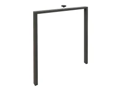 Mesa extensible con patas de acero antracita, estilo oriental Torza evolución-Color Gris cemento-Soporte 2 pies-Ancho extensible