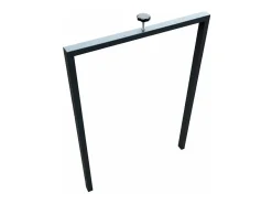 Mesa extensible cuadrada pequeña en madera blanca y nogal de 90 a 246 cm Nako-Base y soporte con ruedas