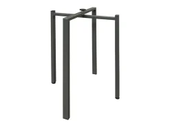 Mesa extensible cuadrada pequeña 90x90/246 cm Tiroz-Color Marrón-Soporte 2 pies-3 alargaderas finas