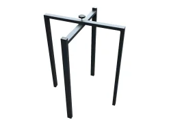 Mesa extensible cuadrada pequeña en madera blanca y roble natural de 90 a 246 cm Nako-Soporte 4 pies