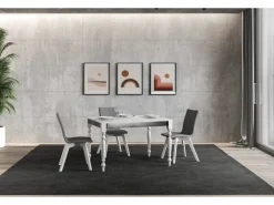 Mesa extensible de 6 a 10 plazas L 120 a 224 cm madera de nogal Romencia