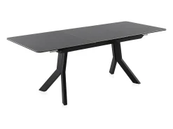 Mesa extensible de cerámica gris con patas de metal 160/210x90