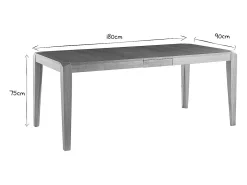 Mesa extensible de contrachapado de fresno y madera de caucho 150-180 cm BOLLY