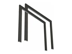Mesa extensible de diseño con patas entrelazadas antracita Artemis-Color Natural-5 alargaderas finas-Ancho extensible