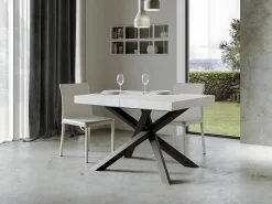 Mesa extensible de diseño con patas entrelazadas antracita Artemis-Color Blanco-Alargaderas -Ancho extensible