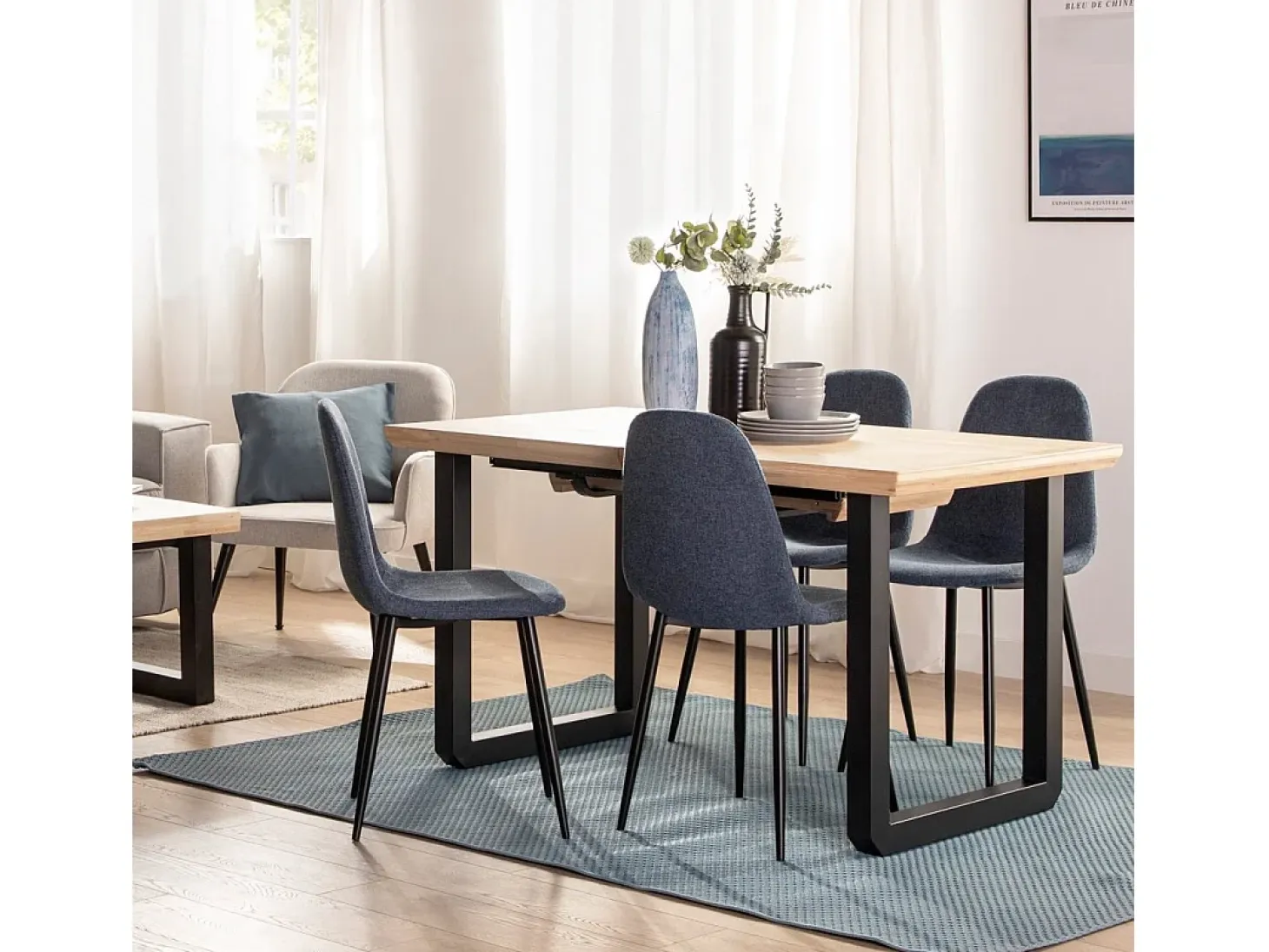 Mesa extensible de Madera Natural 76 x 140- Khonor