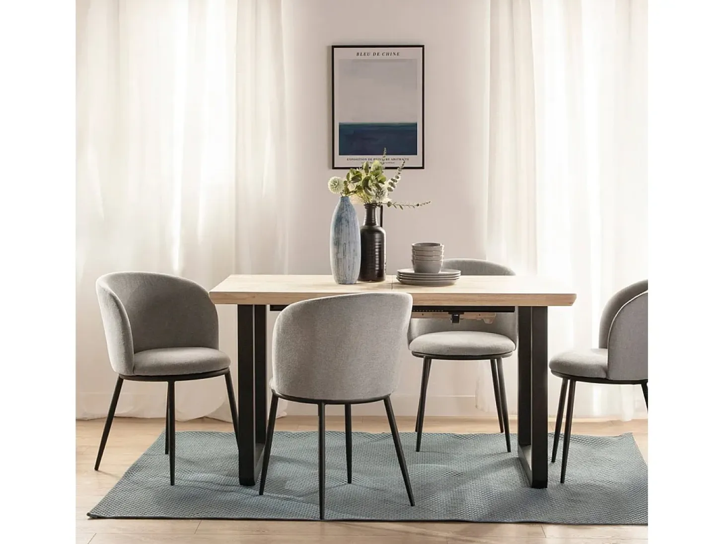 Mesa extensible de Madera Natural 76 x 140- Khonor