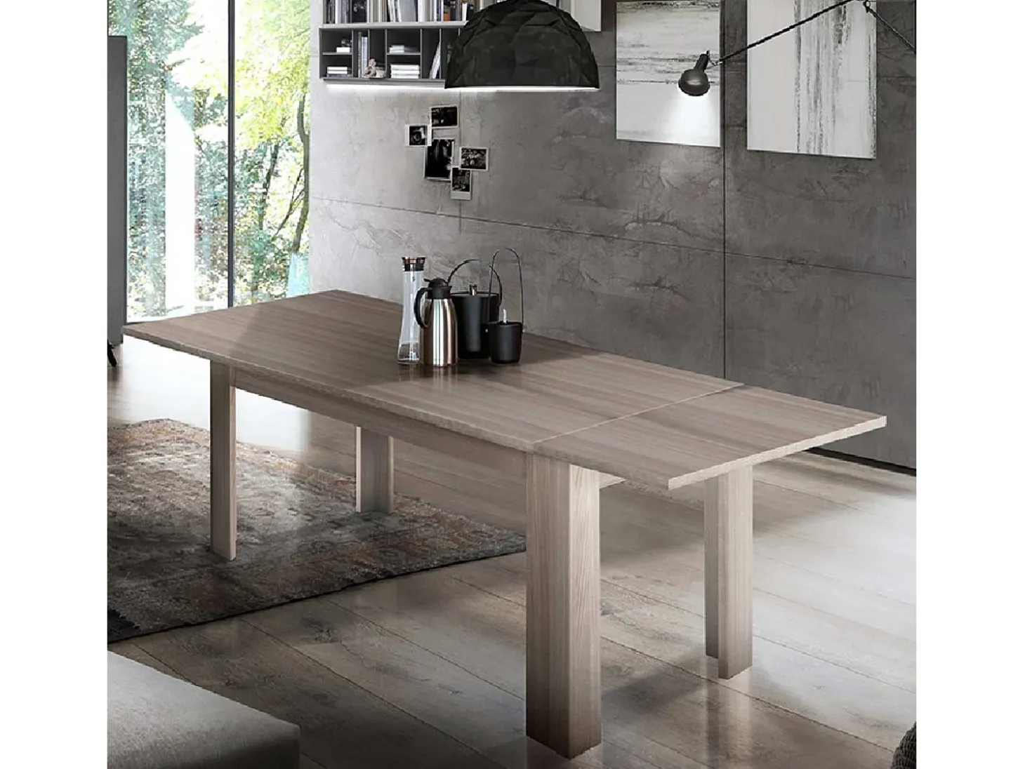 Mesa extensible de madera de olmo 140-190 x 90 cm comedor Helmi